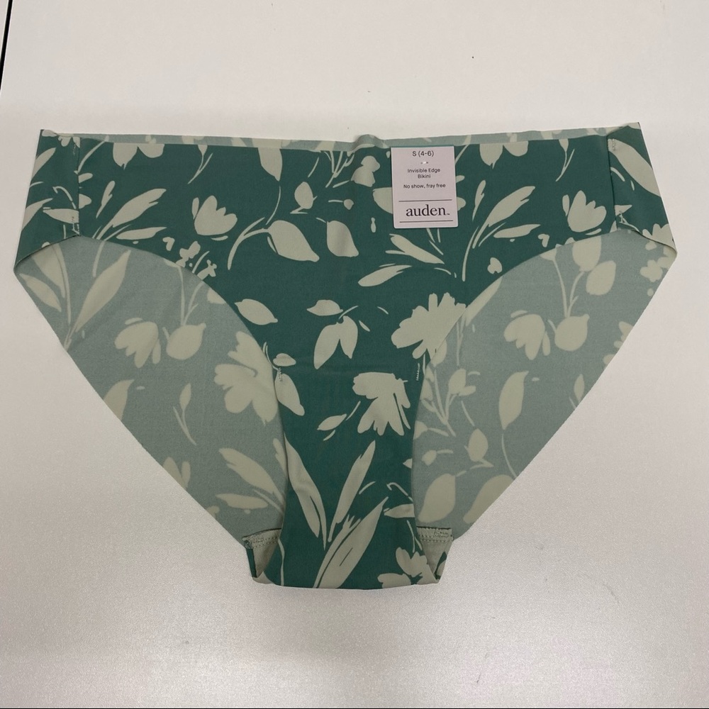 Target (Auden) Green Floral Print Invisible Edge Bikini Size S (4-6)